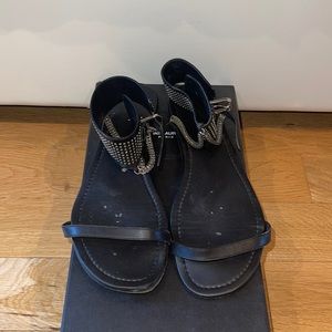 Saint Laurent Woodstock nero sandal